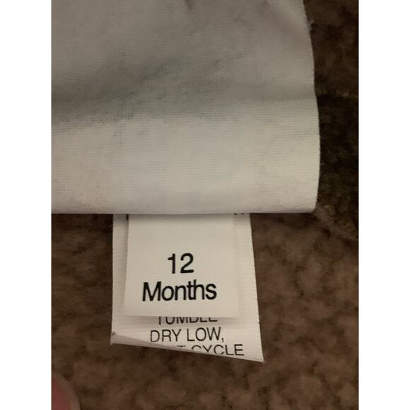 VTG Polar Babies Fleece Set Outfit Brown Floral Hooded 12 Months USA EUC - Picture 6 of 7